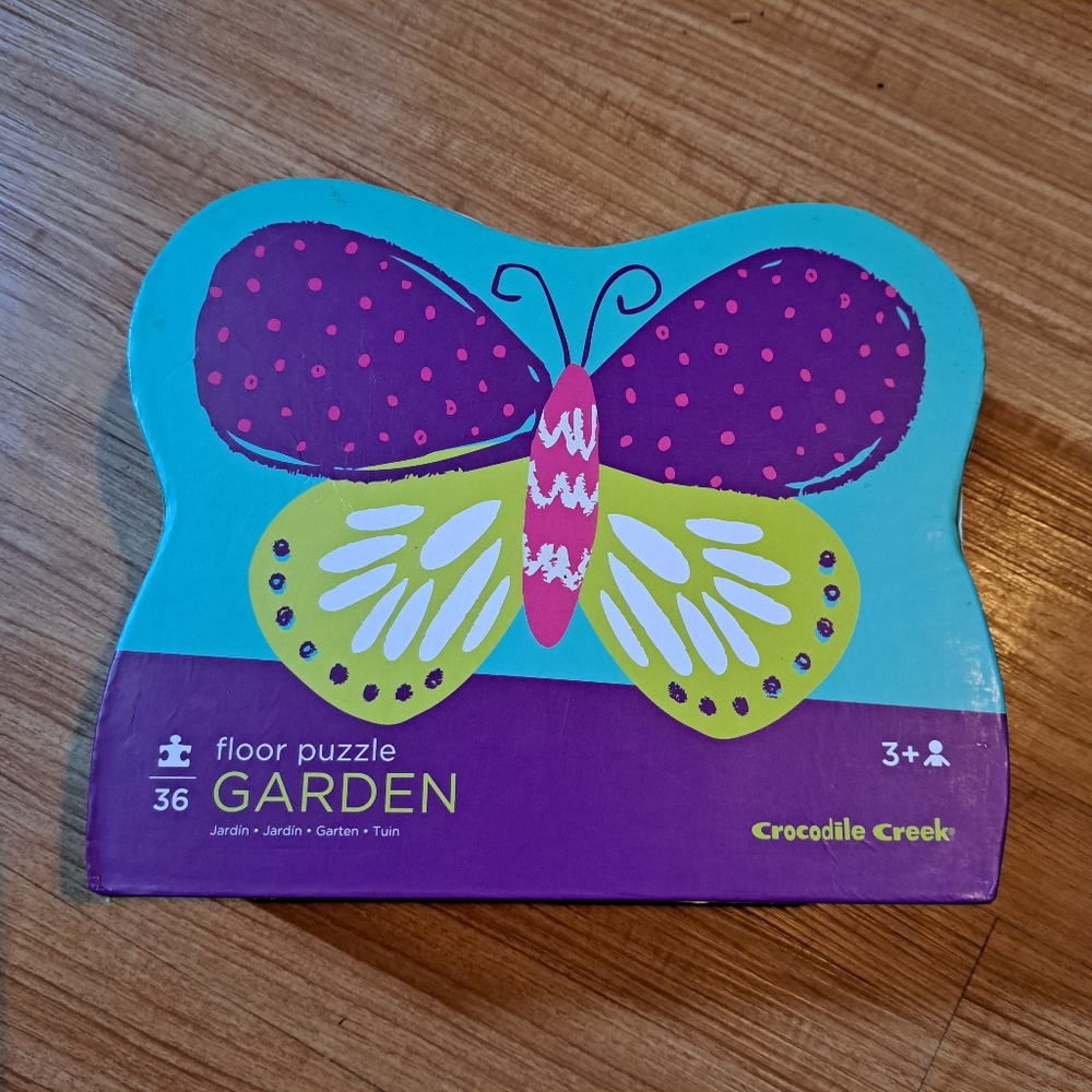 Crocodile Creek Butterfly Floor Puzzle - Purple and Pink